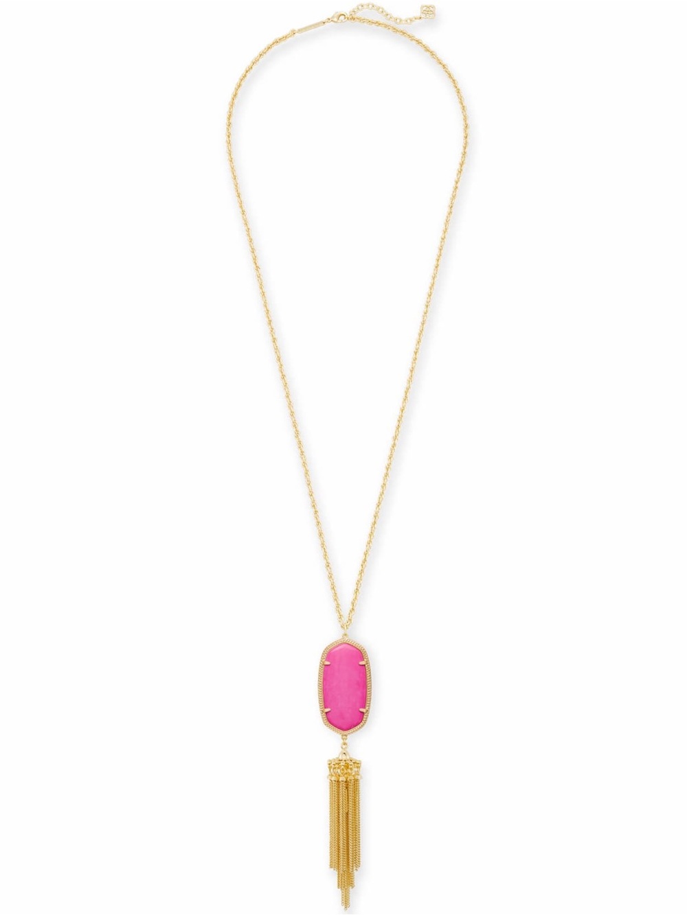 Rayne 14K Gold Long Pendant Necklace in Pink